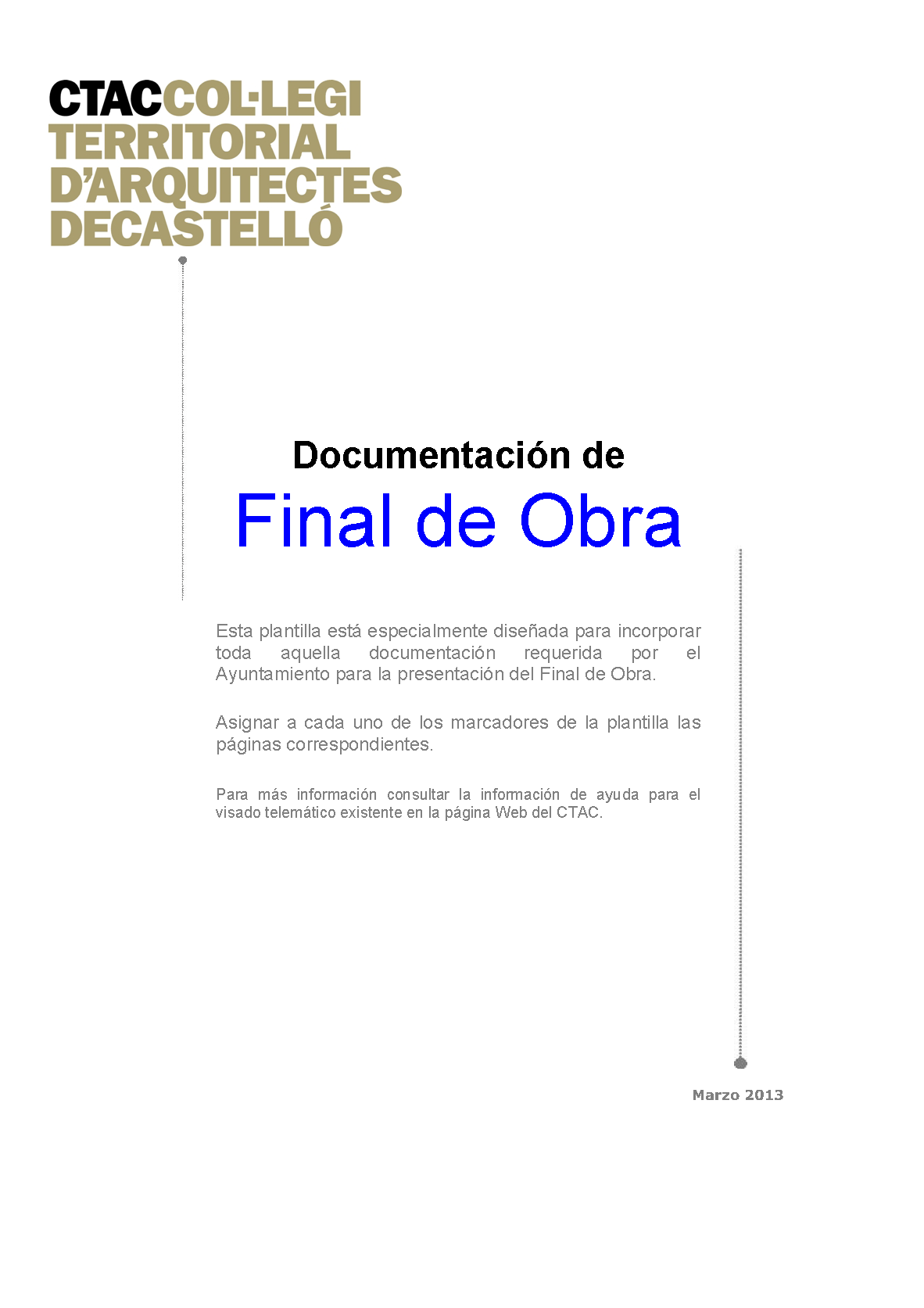 Plantilla Documentación Final de Obra